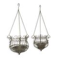 A PAIR OF HANGING IRON BASKETS