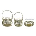 A PAIR OF IRON BASKETS - OLD GREEN