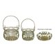 A PAIR OF IRON BASKETS - OLD GREEN