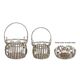 A PAIR OF IRON BASKETS - OLD GREY