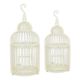 A PAIR OF IRON BIRDCAGES - WHITE