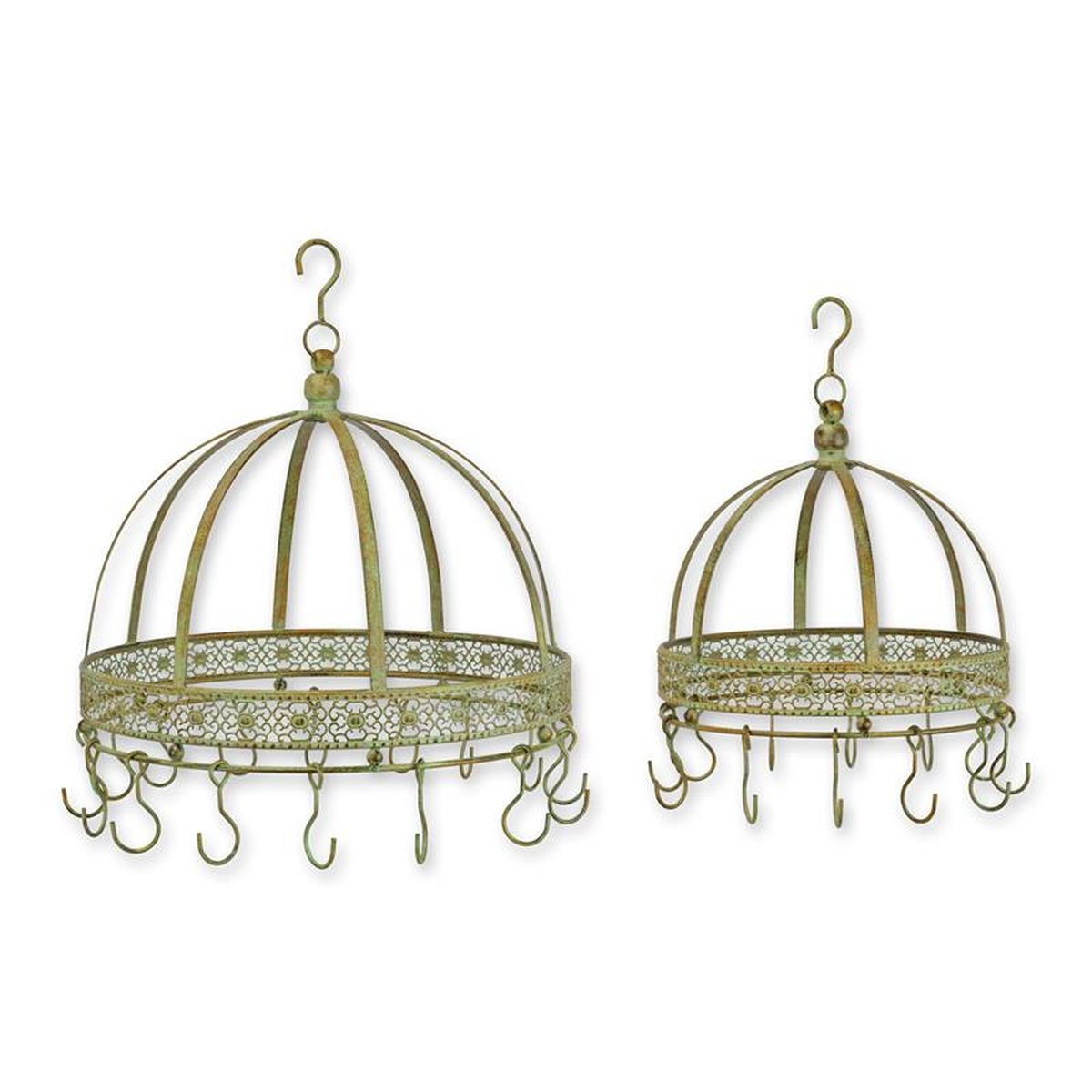 A PAIR OF IRON CROWN GAME HANGERS