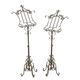 A PAIR OF IRON MUSIC STANDS - BROWN
