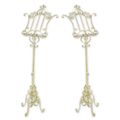 A PAIR OF IRON MUSIC STANDS - WHITE