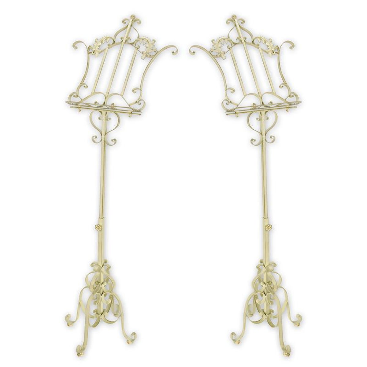 A PAIR OF IRON MUSIC STANDS - WHITE