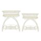 A PAIR OF IRON PLANTERS ON STAND - WHITE