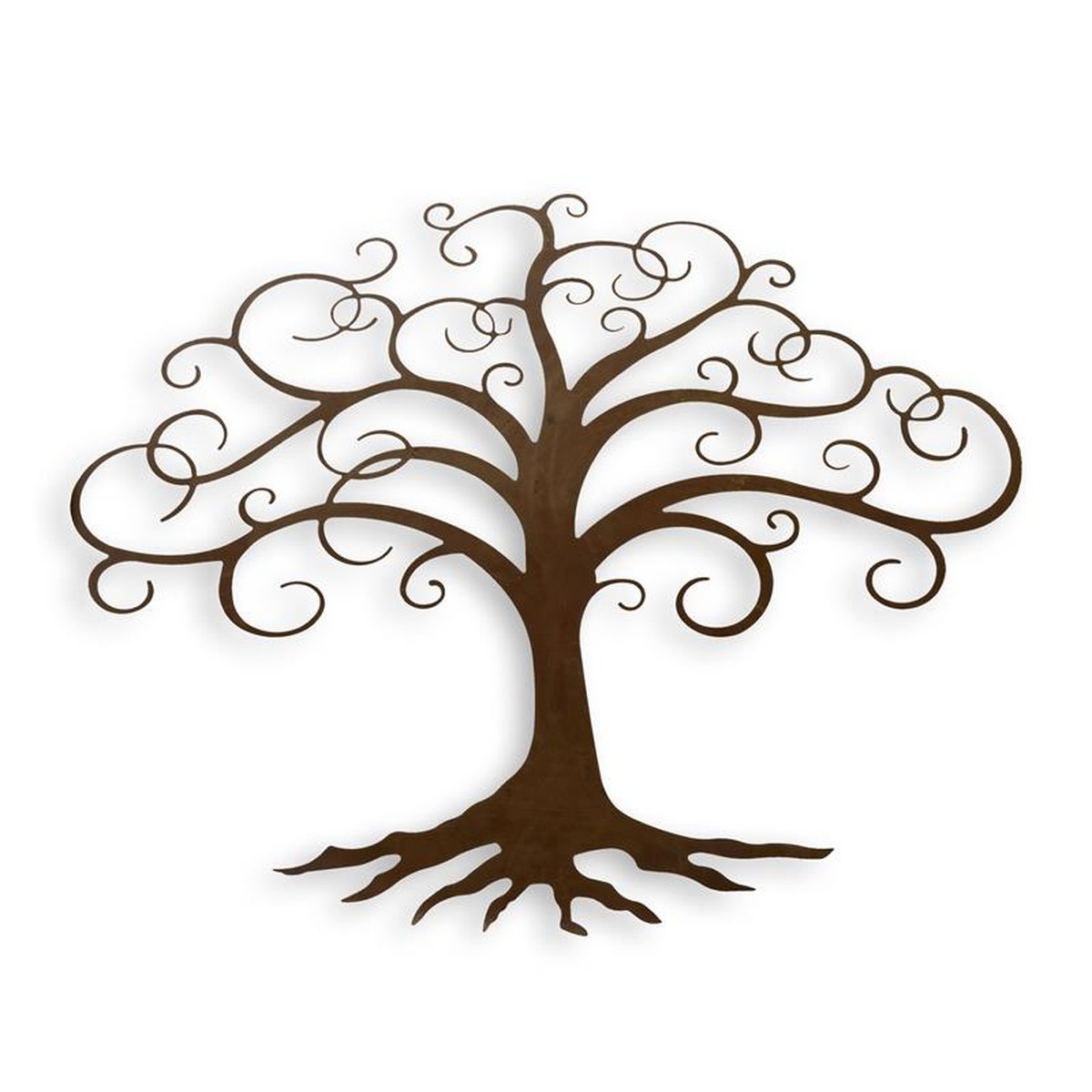 A PAIR OF IRON TREE WALL DECOR