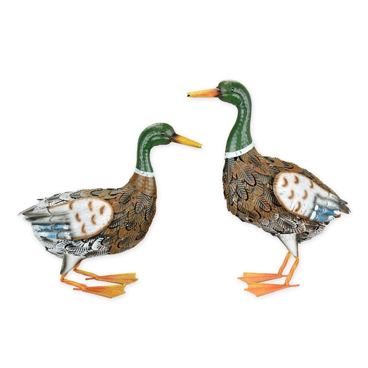 A PAIR OF IRON WILD DUCKS