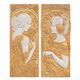 A PAIR OF MGO ART NOUVEAU WALL MOUNT PLAQUES