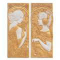 A PAIR OF MGO ART NOUVEAU WALL MOUNT PLAQUES