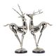 A PAIR OF NICKEL PLATED BRONZE DEER