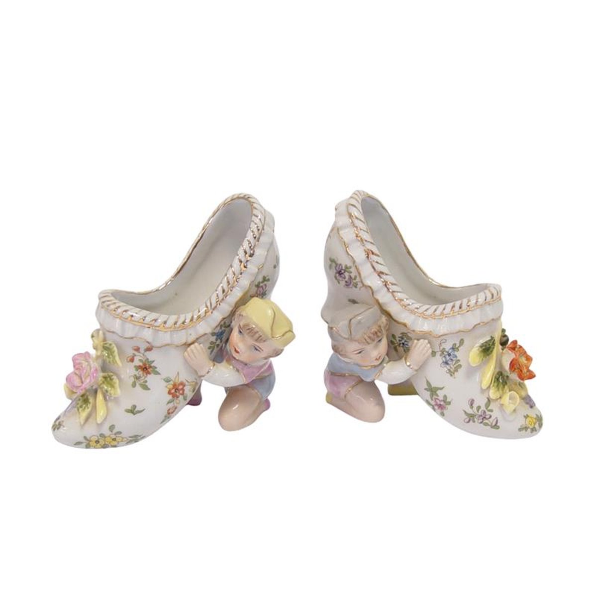A PAIR OF PORCELAIN MULES