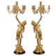 A PAIR OF SIX LIGHT GILT BRONZE CANDELABRA