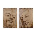 A PAIR OF VINTAGE PRINTS ON WOOD