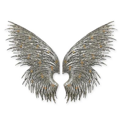 A PAIR OF WALL MOUNTED ANGEL WINGS