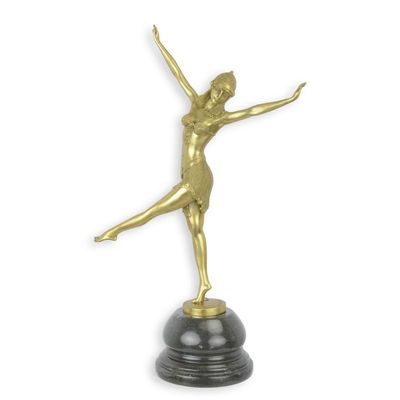 A POLISHED BRONZE SCULPTURE OF THE DANCER OF PALMYRA