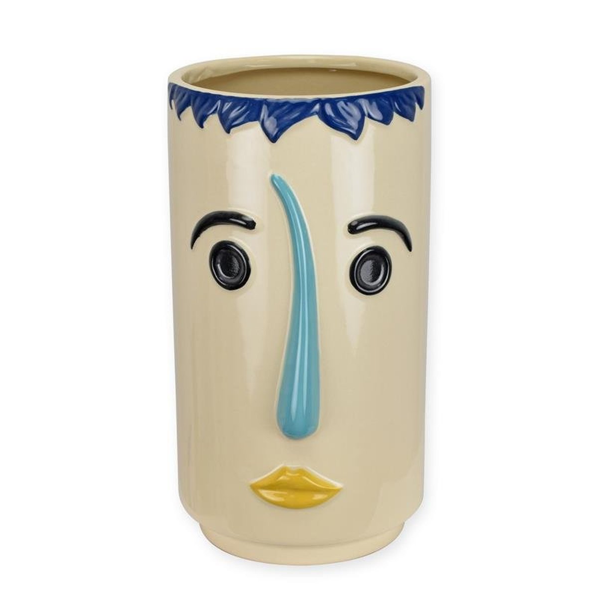 A Porcelain Abstract Face Flower Vase