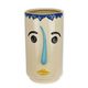 A PORCELAIN ABSTRACT FACE FLOWER VASE
