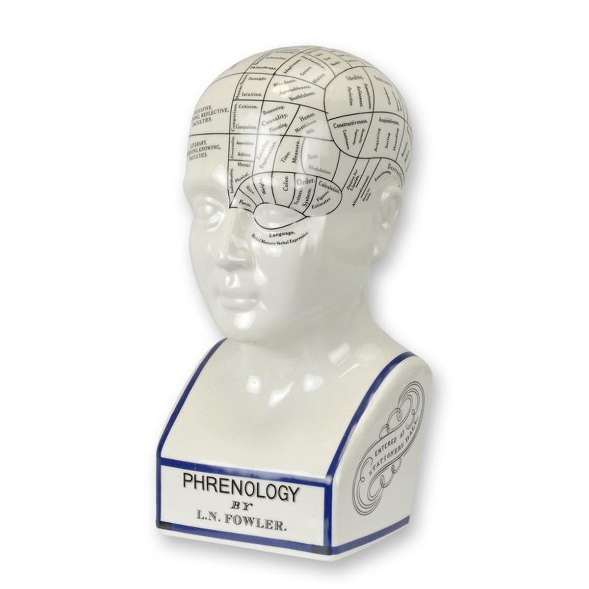 A PORCELAIN PHRENOLOGY HEAD