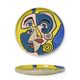 A PORCELAIN PLATE WITH ABSTRACT MOTIF - HANDPAINTED