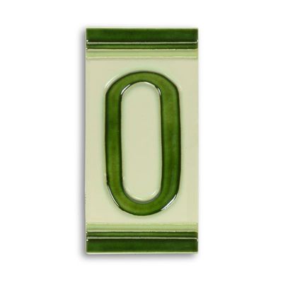 A PORCELAIN TILE NUMBER 0
