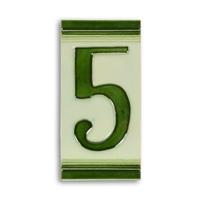 A PORCELAIN TILE NUMBER 5