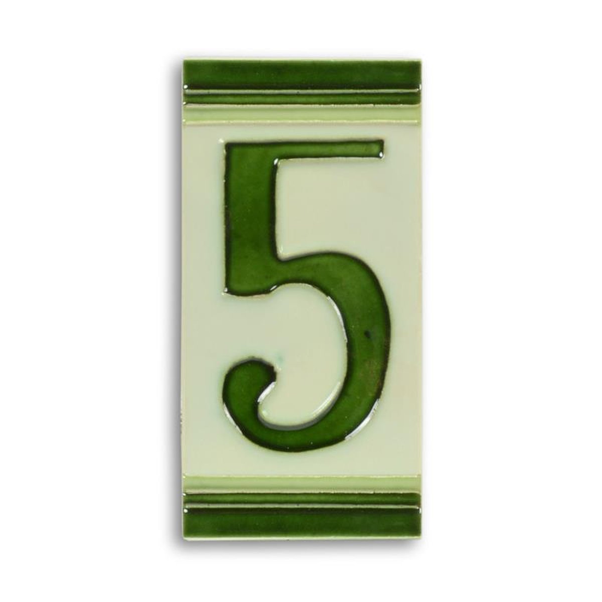 A PORCELAIN TILE NUMBER 5