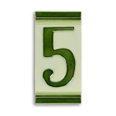 A PORCELAIN TILE NUMBER 5
