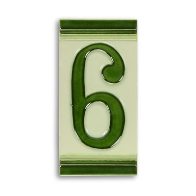 A PORCELAIN TILE NUMBER 6