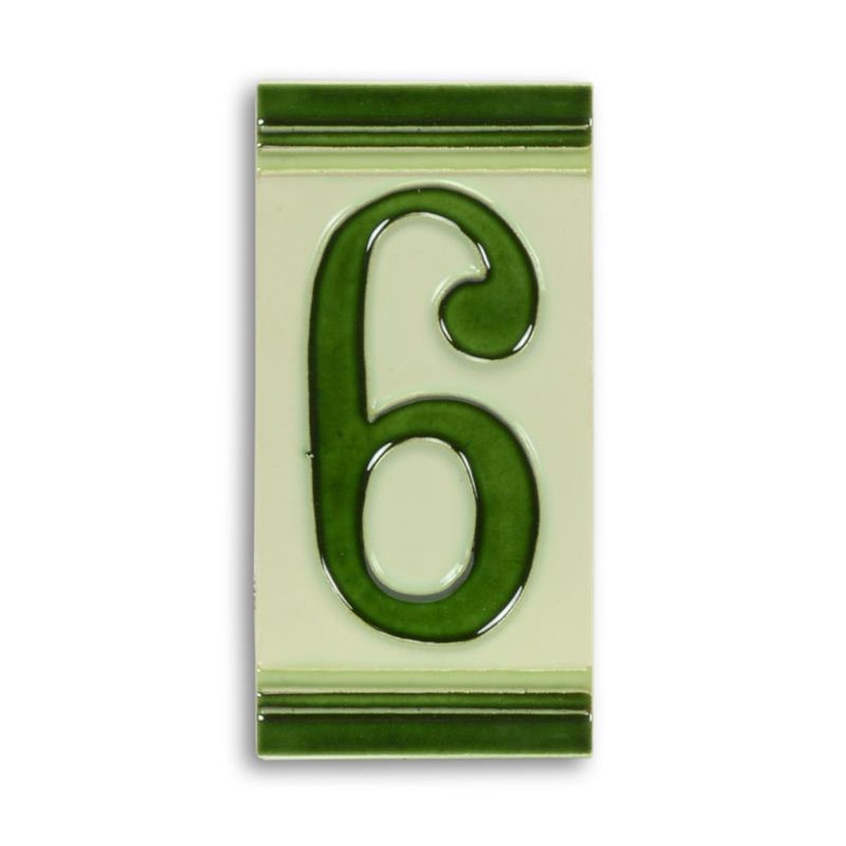 A PORCELAIN TILE NUMBER 6