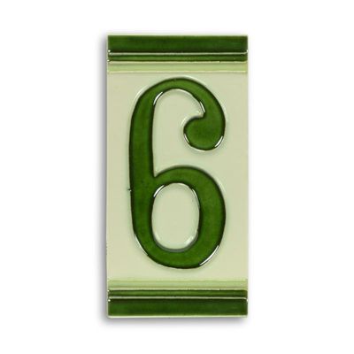 A PORCELAIN TILE NUMBER 6