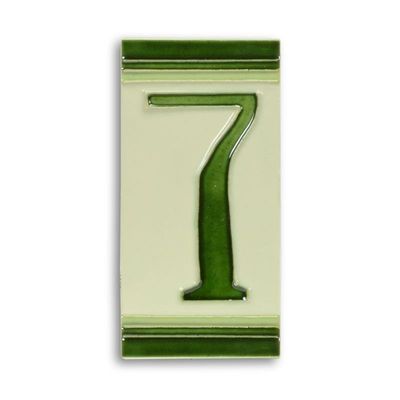 A PORCELAIN TILE NUMBER 7