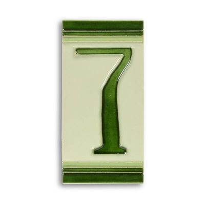 A PORCELAIN TILE NUMBER 7