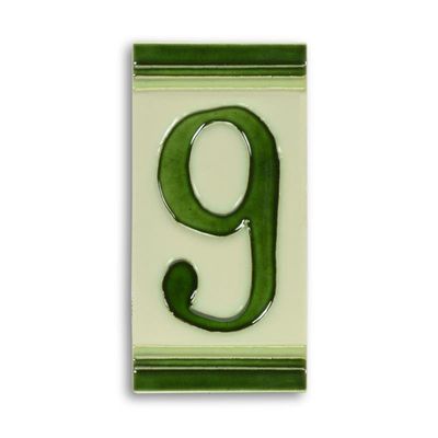 A PORCELAIN TILE NUMBER 9