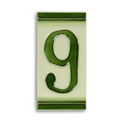 A PORCELAIN TILE NUMBER 9