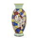 A PORCELAIN VASE WITH ABSTRACT MOTIF - HANDPAINTED