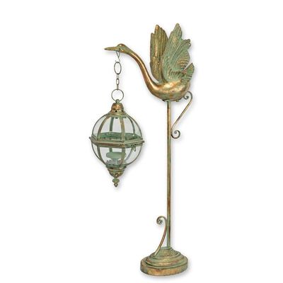 A Resin and Tin Flying Swan Lantern