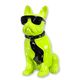 A RESIN BULLDOG WITH SUNGLASSES AND TIE - GREEN