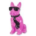 A RESIN BULLDOG WITH SUNGLASSES AND TIE - LILAC