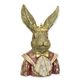 A RESIN BUST OF A HARE DRESSED AS KING