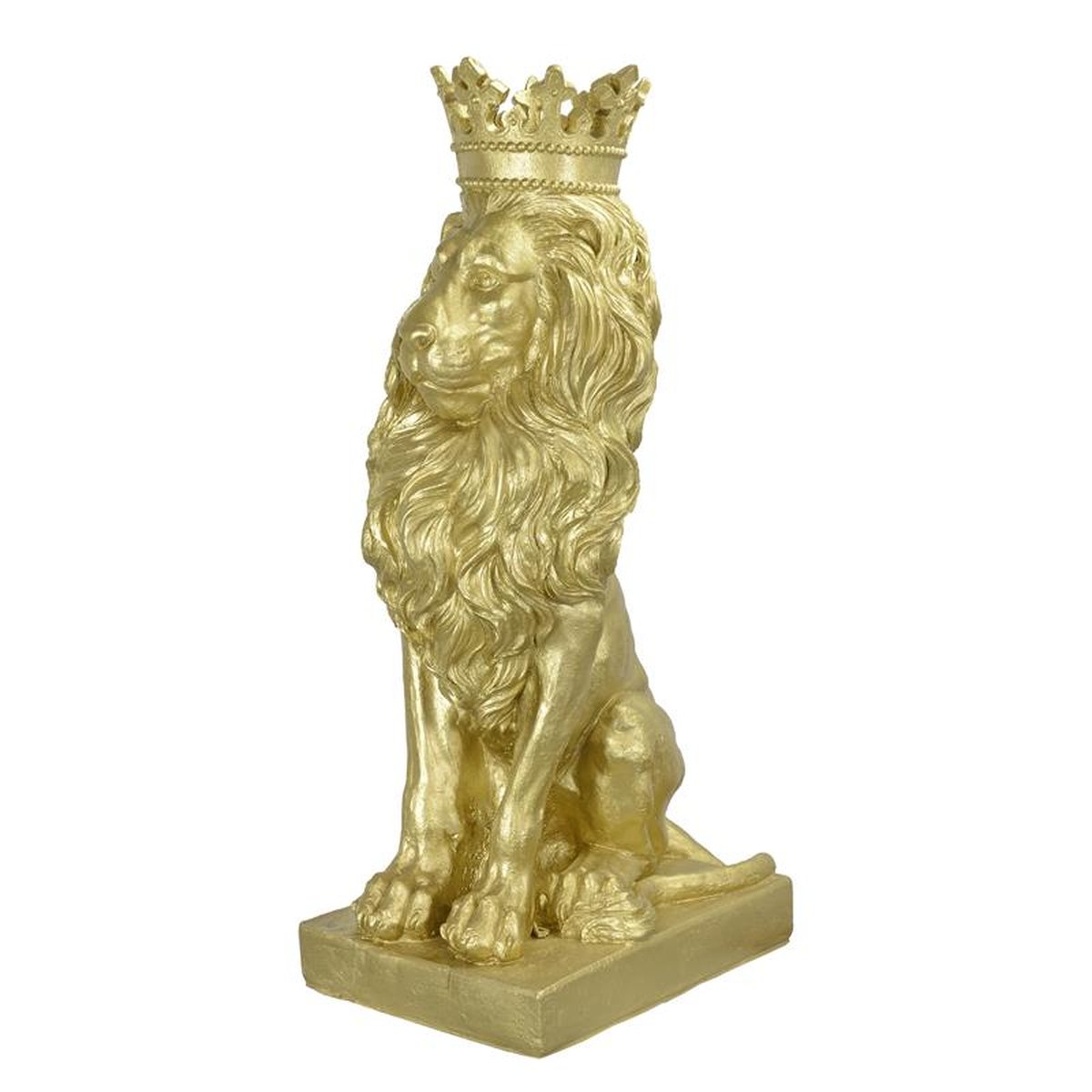 A RESIN CROWNED LION - GOLD