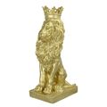 A RESIN CROWNED LION - GOLD