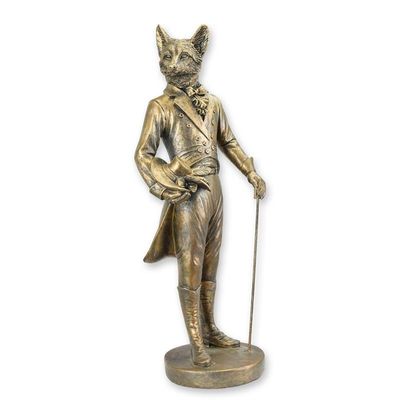 A RESIN FIGURE OF A GENTLEMAN FOX