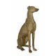 A RESIN FIGURE OF A SITTING GREYHOUND