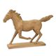 A RESIN FIGURINE OF A GALLOPING HORSE