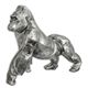 A RESIN FIGURINE OF A GORILLA - OLD SILVER