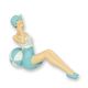 A RESIN FIGURINE OF A RETRO BEACH GIRL