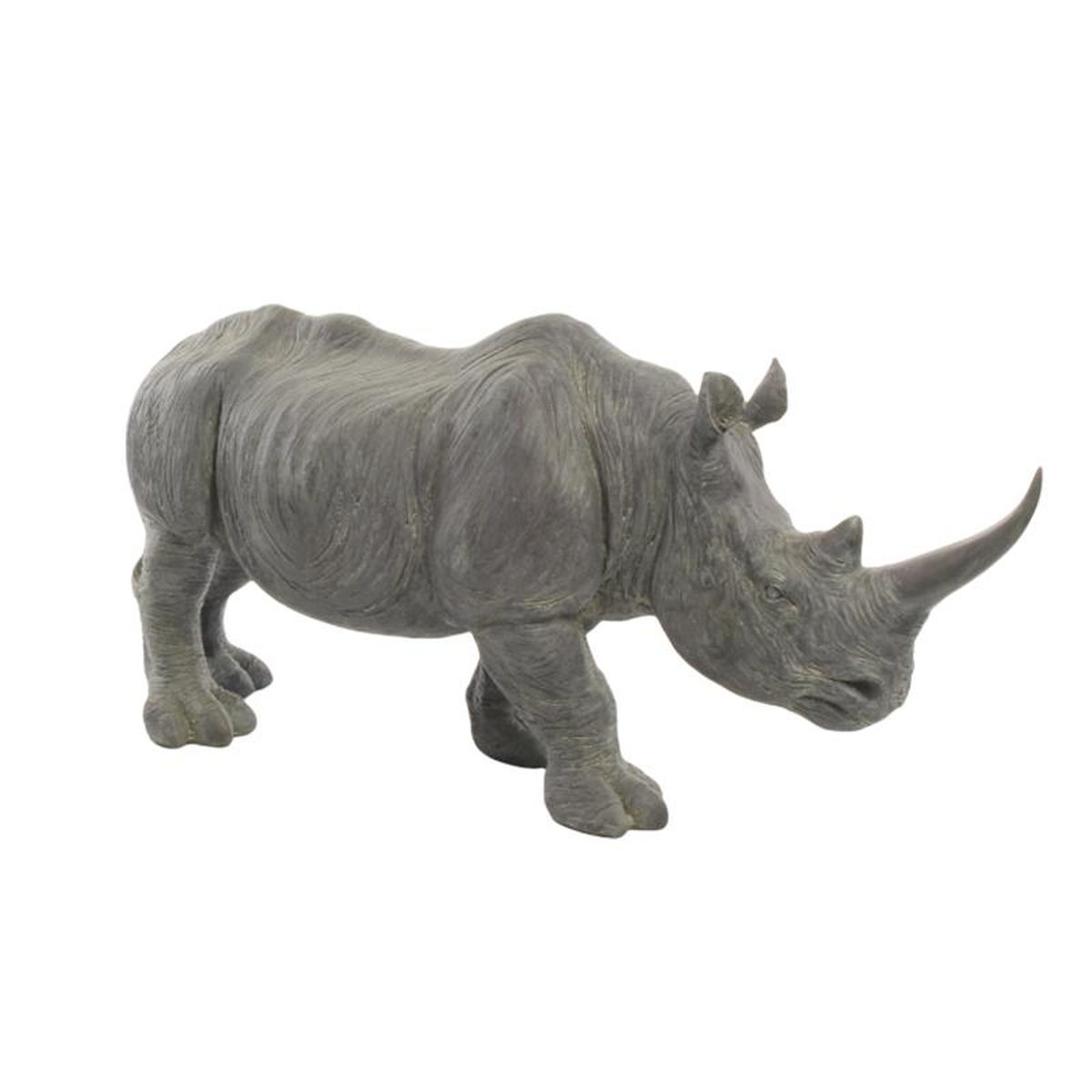 A RESIN FIGURINE OF A RHINOCEROS