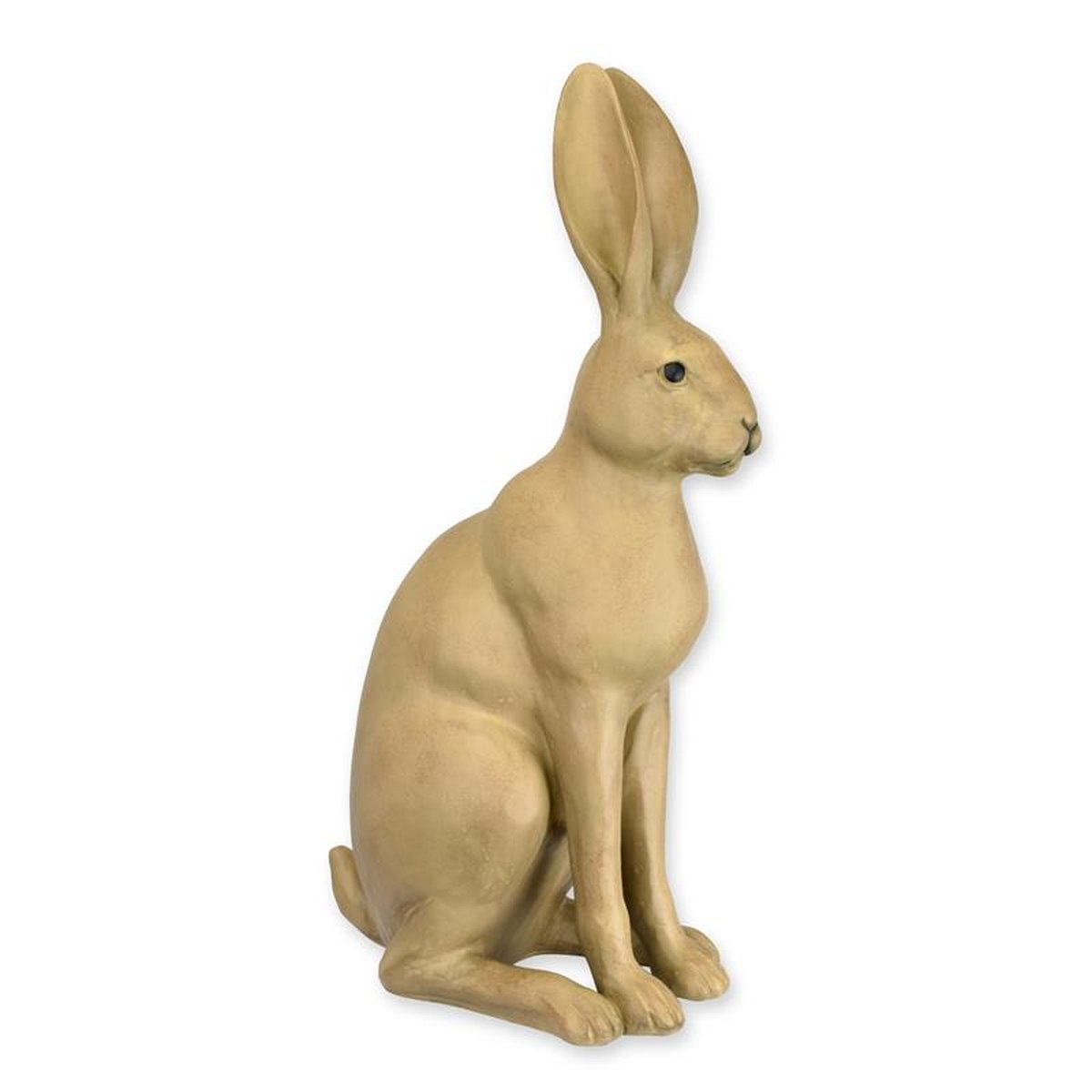 A RESIN FIGURINE OF A SITTING HARE