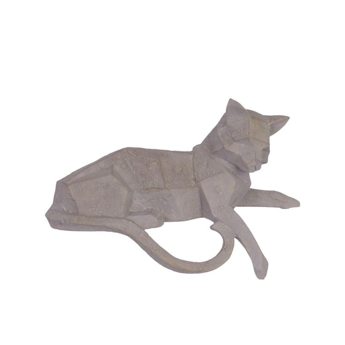 A RESIN FIGURINE OF AN ORIGAMI STYLE CAT